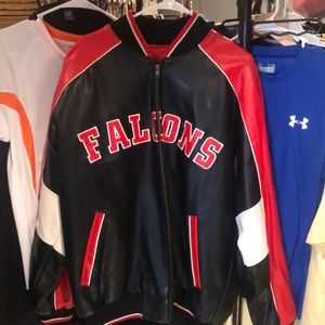 Leather falcons jacket